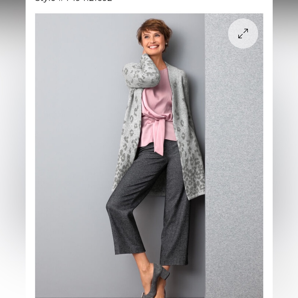 Ombre Animal Print Flyaway Cardigan Talbots MP - Picture 3 of 7